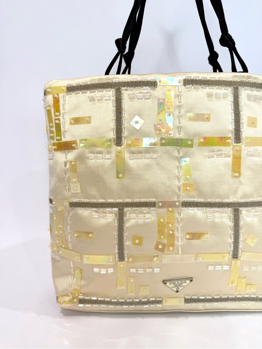 RARE Prada Sequin and Beaded Mini Satin Bag - Picture 3 of 10